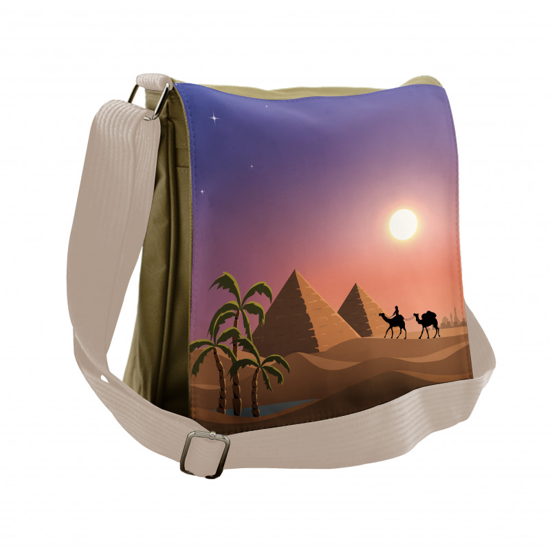 Caravan Camels Desert Scene Messenger Bag