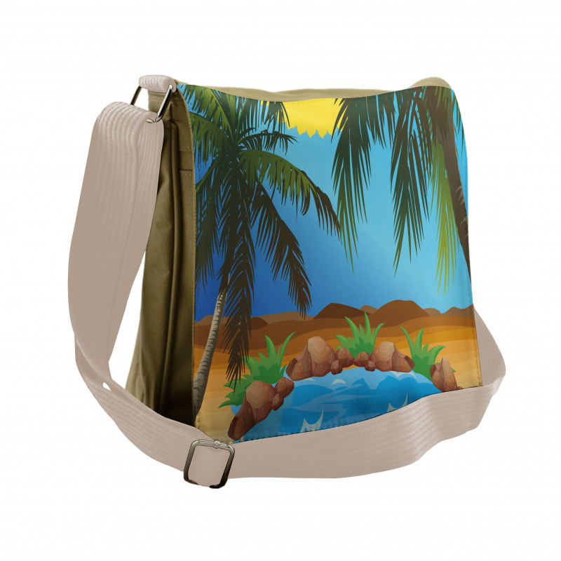 Big Palm Leaves Wild Outdoors Messenger Bag