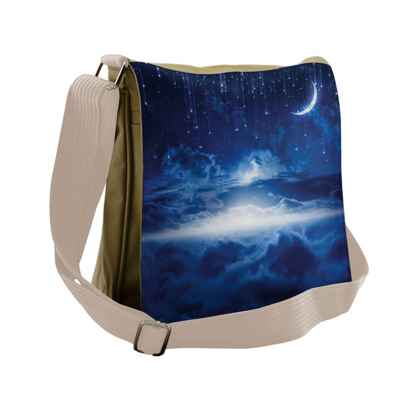 Night Sky Moon Stars Messenger Bag