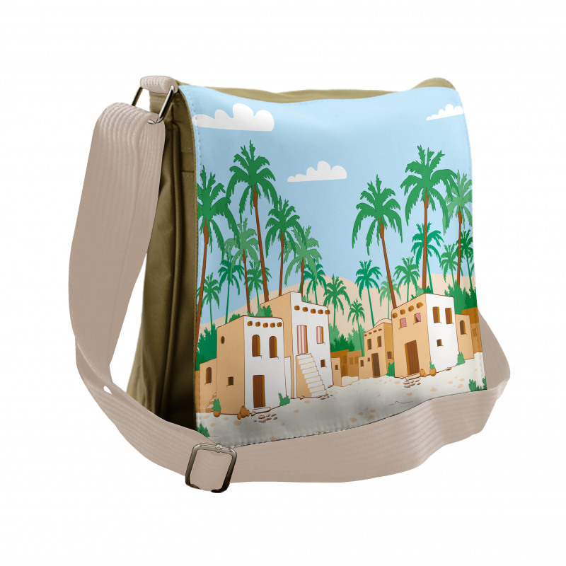 Village with Houses Trees Messenger Bag