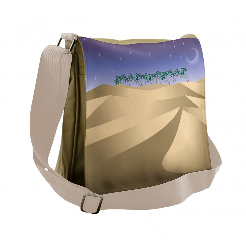 Crescent Moon Far Away Trees Messenger Bag