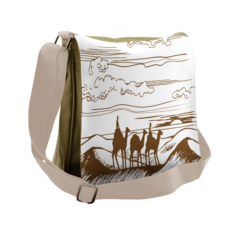 Sketchy Hand Drawn Camels Messenger Bag