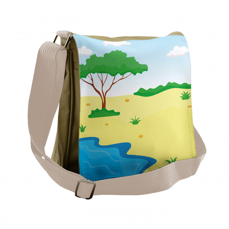 Cartoon Style Little Pond Messenger Bag