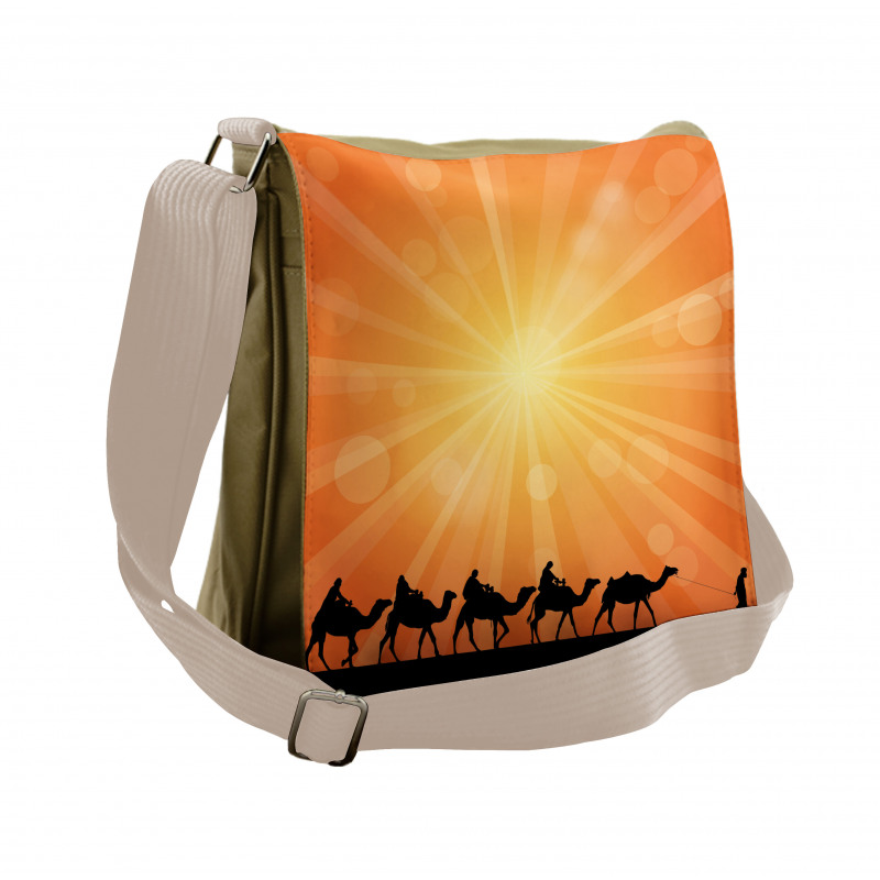 Sunburst Effect and Camels Messenger Bag