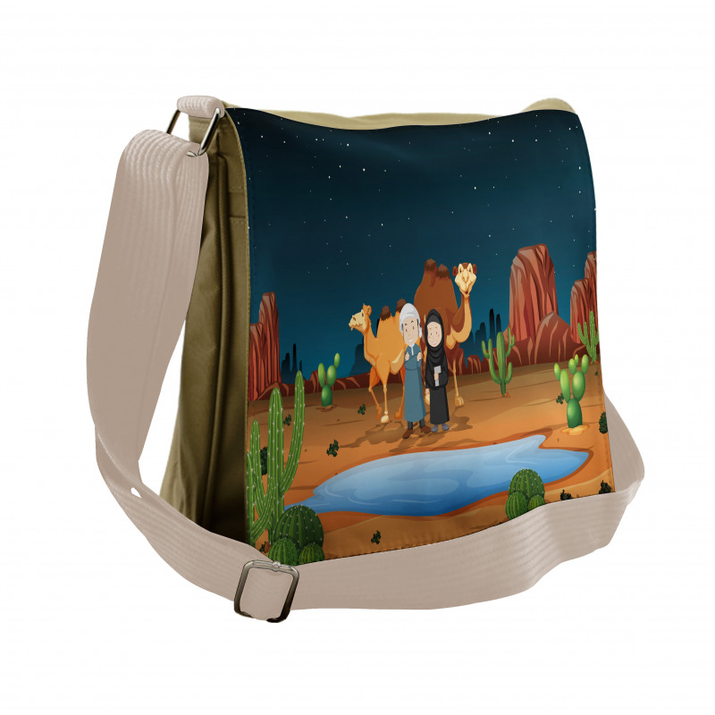 People Camels Cactus Messenger Bag