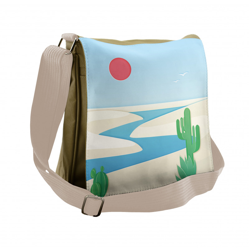 Desert Safari Cactus Plants Messenger Bag