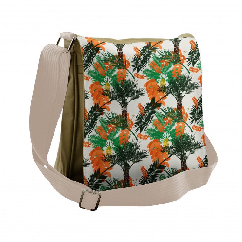 Date Palm Tree with Leaves Messenger Bag