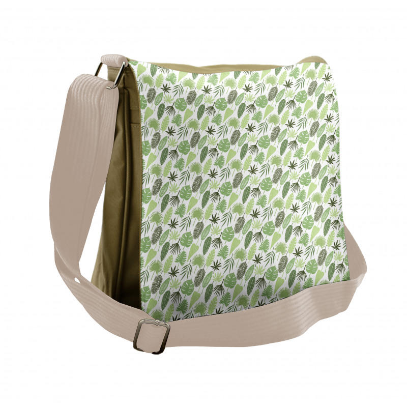 Hand Drawn Leaves Art Messenger Bag