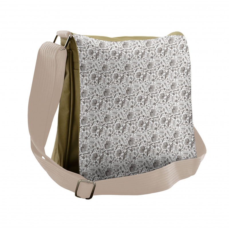 Outline Tropic Foliage Messenger Bag