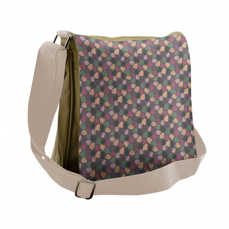 Pastel Abstract Leaves Messenger Bag