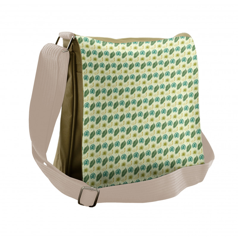 Banana and Leaves Art Messenger Bag