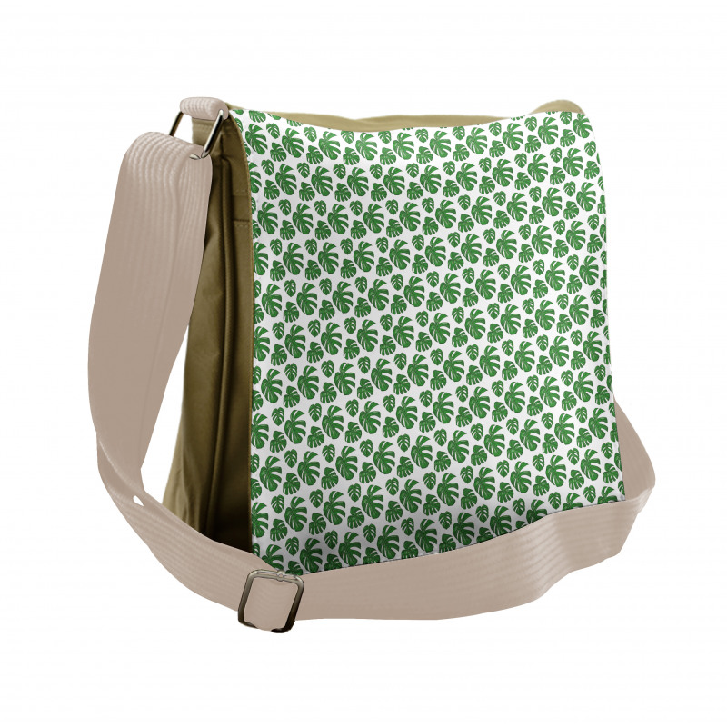 Detailed Drawn Leaves Messenger Bag