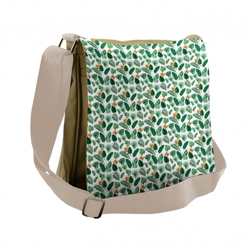 Jungle Flora Foliage Messenger Bag