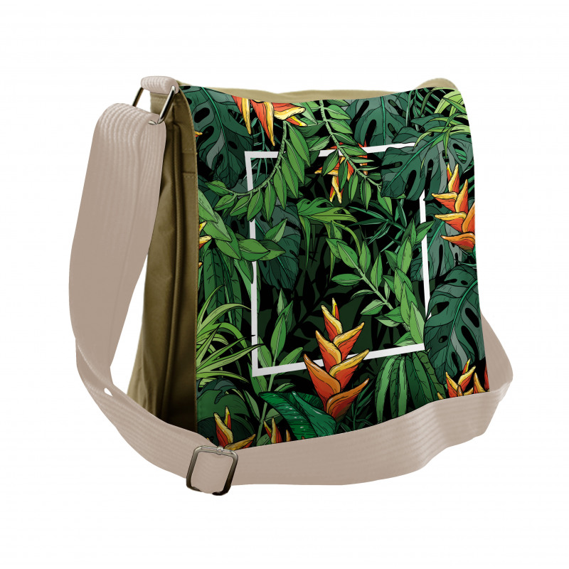 Modern Jungle Square Messenger Bag