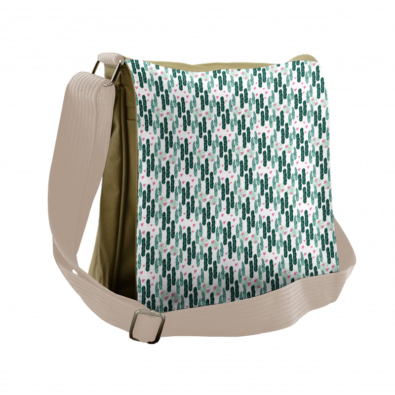 Island Leaves Hearts Messenger Bag