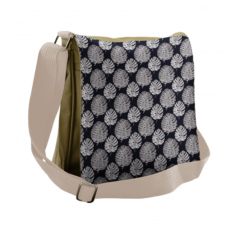 Modernistic Leaves Art Messenger Bag