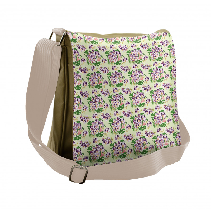 Spotted Orchid Flower Messenger Bag