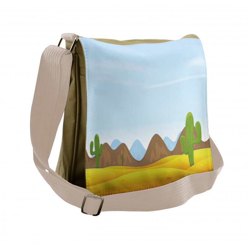 Cactus Plants Mountains Desert Messenger Bag