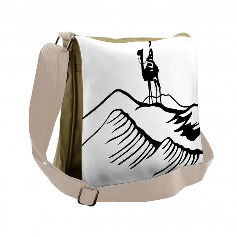 Monochromatic Man on Camel Messenger Bag