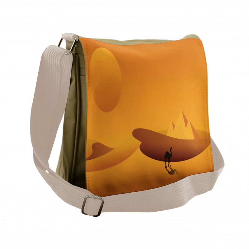 Monochrome Desert View Camel Messenger Bag