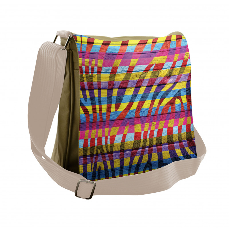Vibrant Curvy Lines Messenger Bag