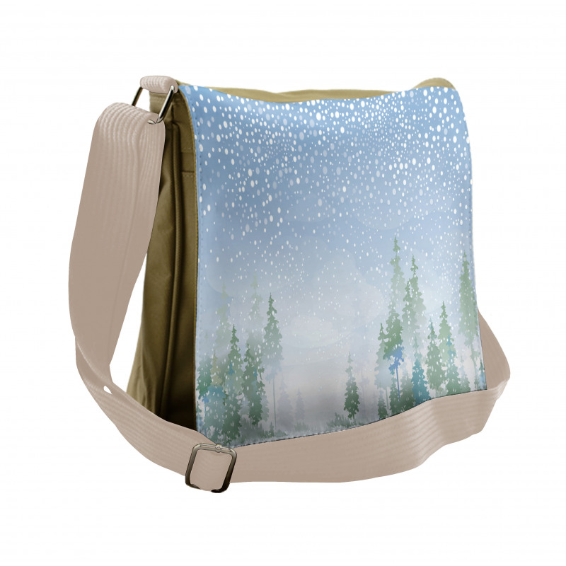 Misty Outdoor Scene Messenger Bag