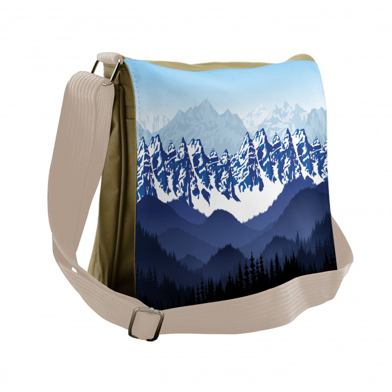 Hills Covered in Snow Messenger Bag