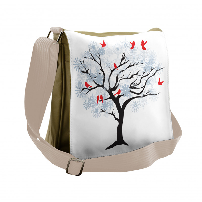 Birds Flying on a Tree Messenger Bag