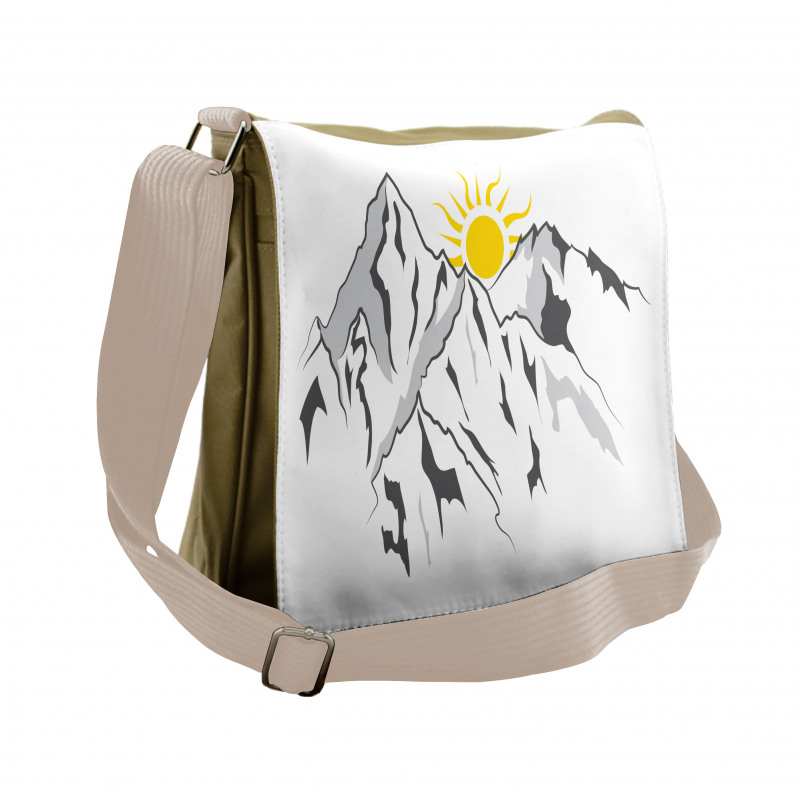 Sun Rising Behind Hills Messenger Bag