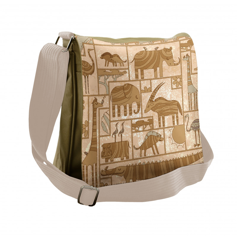 Historical Grunge Animals Messenger Bag