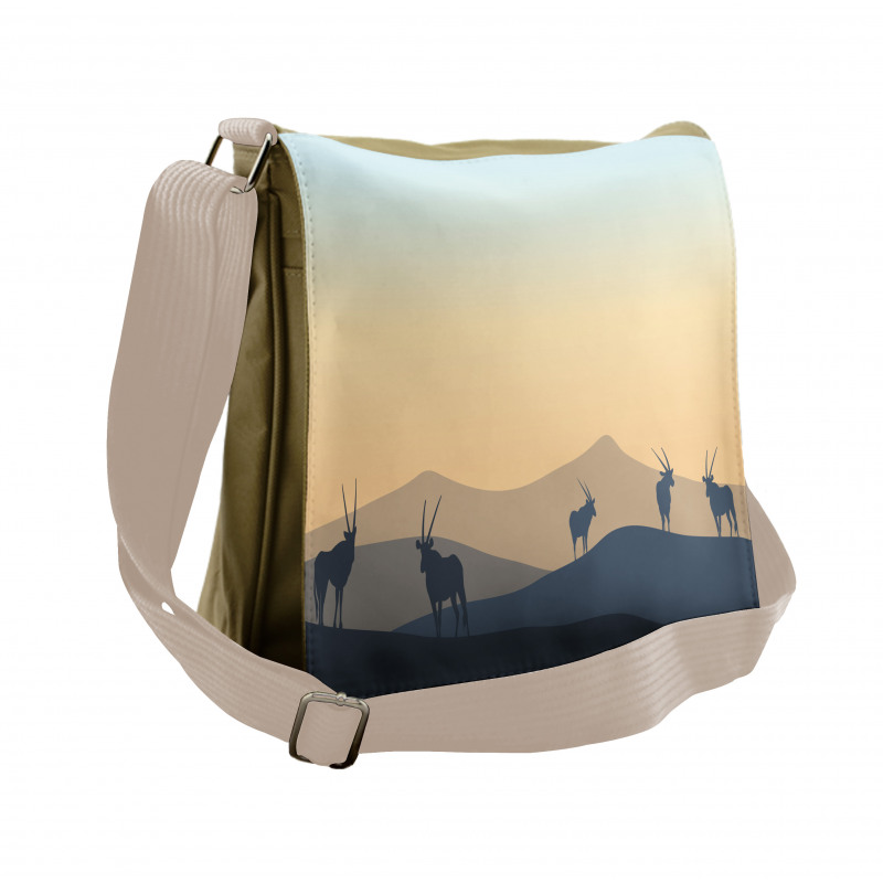 Animal Antlers Pastel Sky Messenger Bag