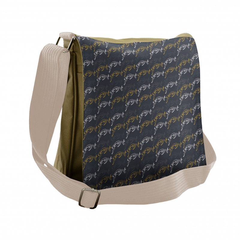 Modern Jumping Pose Animal Messenger Bag