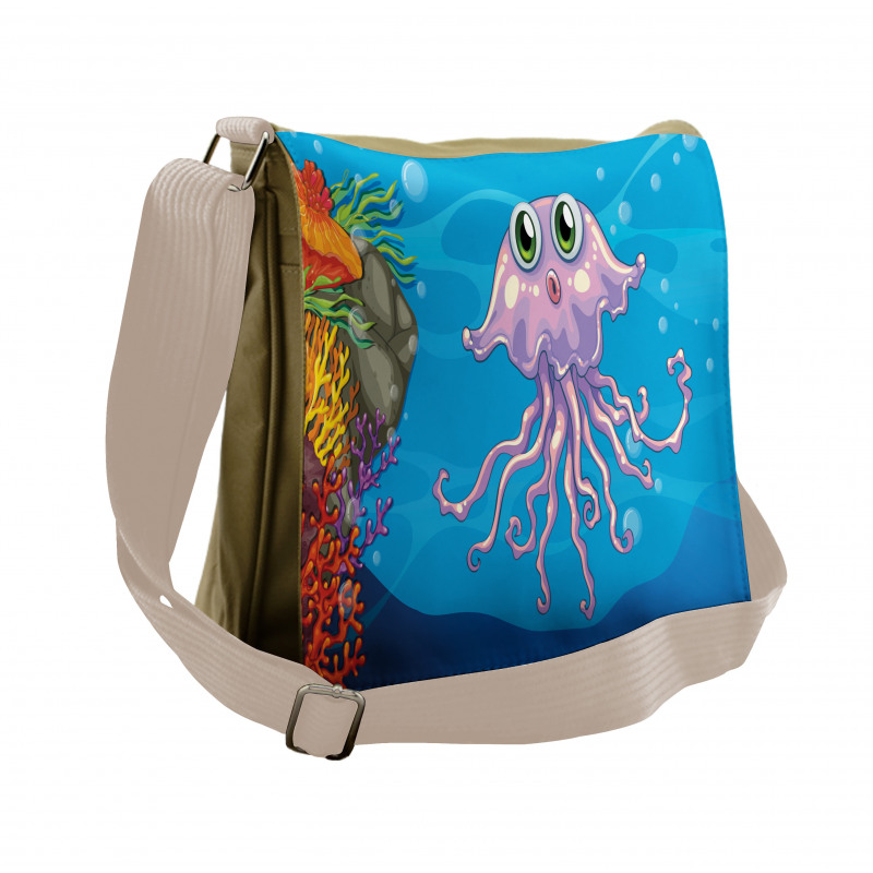 Aquatic Animal Character Messenger Bag