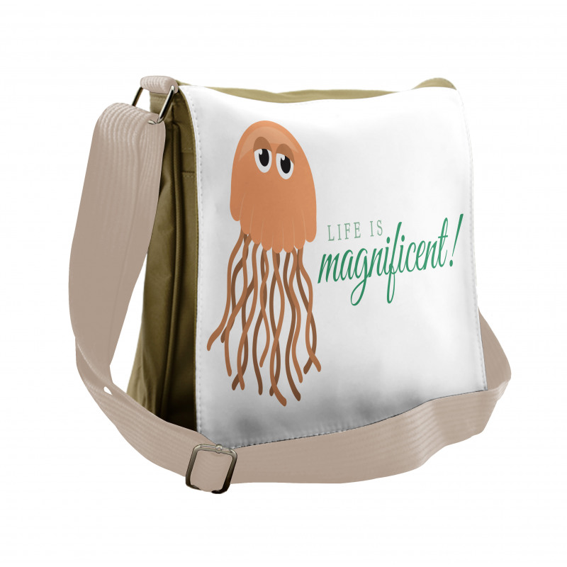 Life is Magnificent Text Messenger Bag