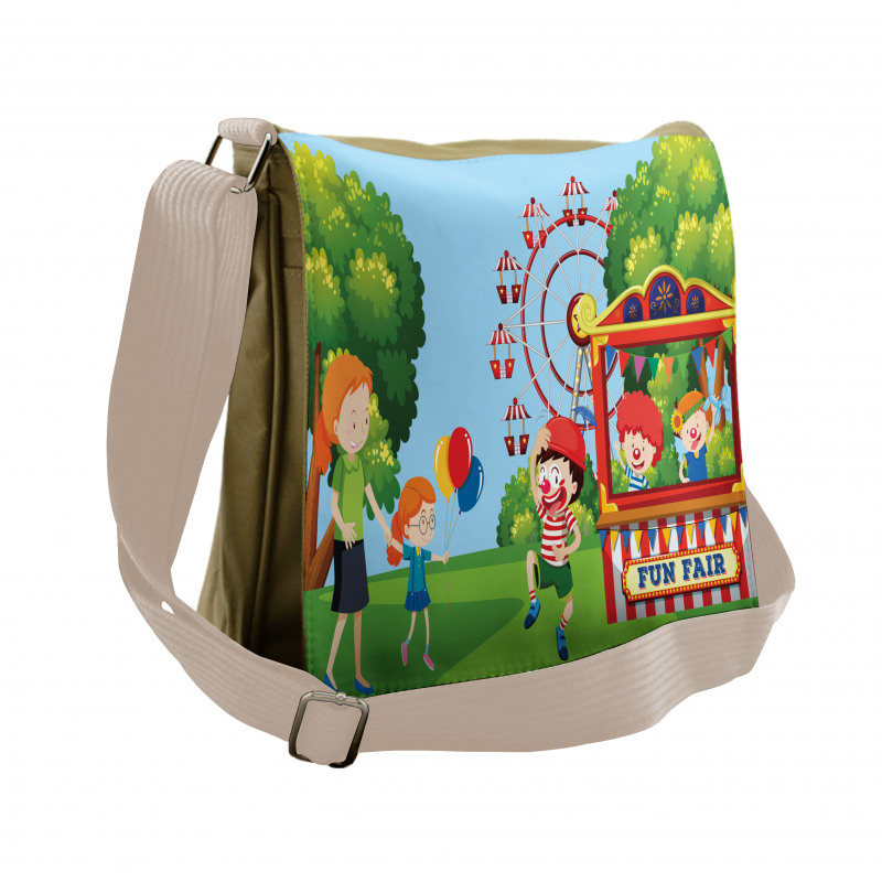 Cheerful Children at Fun Fair Messenger Bag