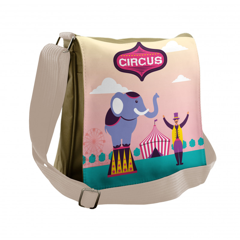 Elephant Acrobat Tent Ferris Messenger Bag