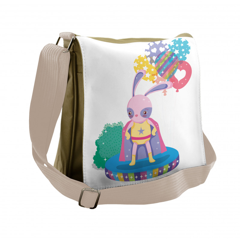 Rabbit in Hero Costume Messenger Bag