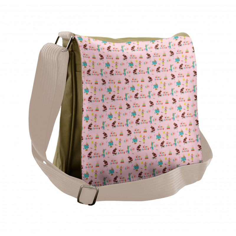 Happy Birthday Animals Fun Messenger Bag