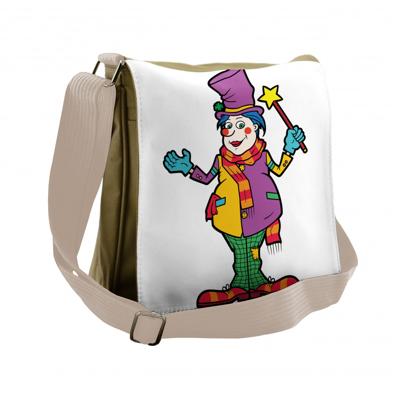 Whimsical Man with Magic Wand Messenger Bag