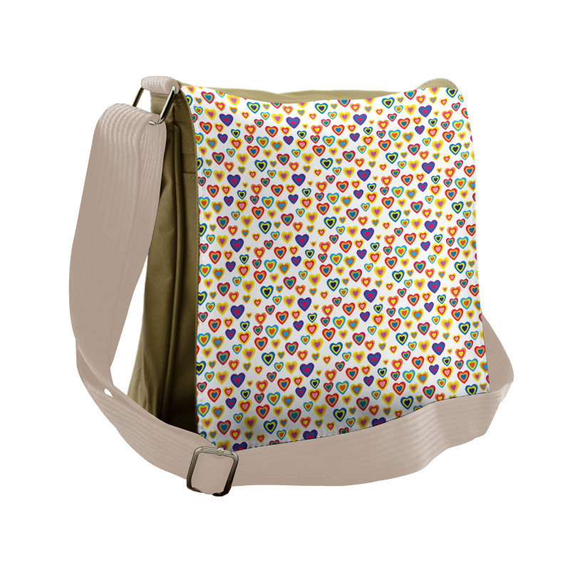 Abstract Hearts Messenger Bag