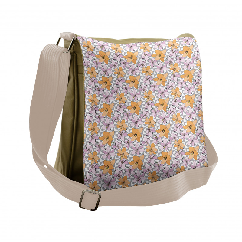 Pastel Bicolour Lily Flora Messenger Bag