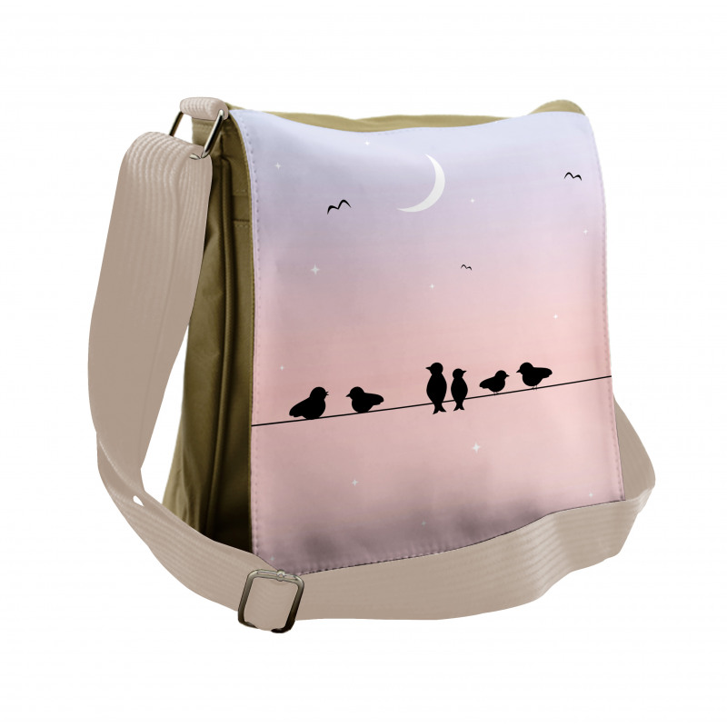 Pastel Tone Sky Moon Messenger Bag