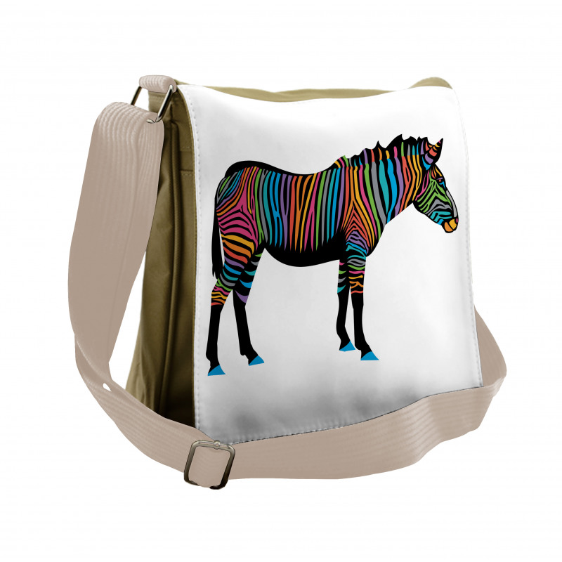 Animal Colorful Lines Messenger Bag