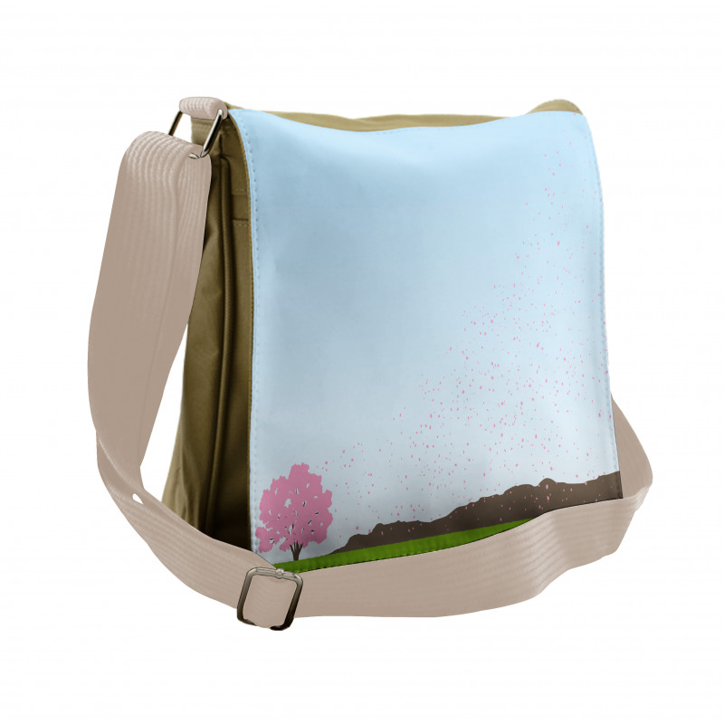 Floating Cherry Blossom Messenger Bag