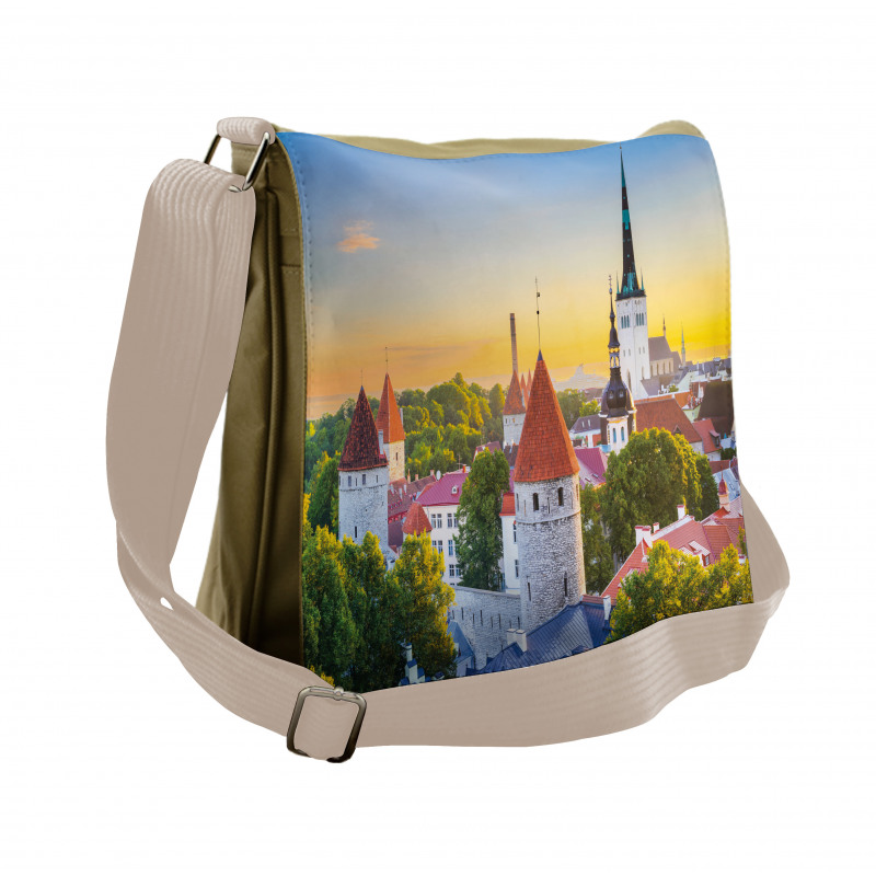 Estonia Historic Town Sunset Messenger Bag