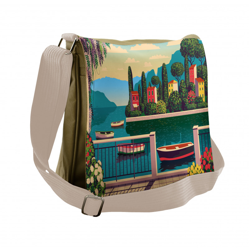 Mediterranean Romantic Scene Messenger Bag