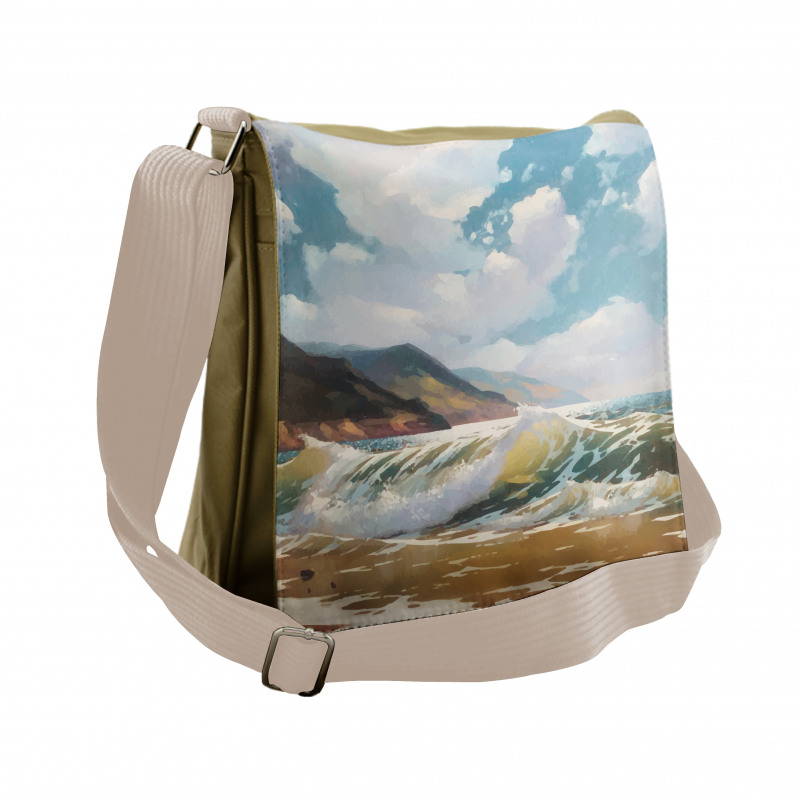 Sea Waves Coastline Messenger Bag