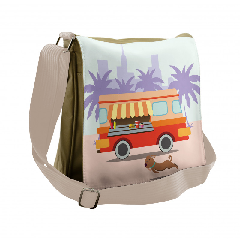 Street Food Van Dog Messenger Bag