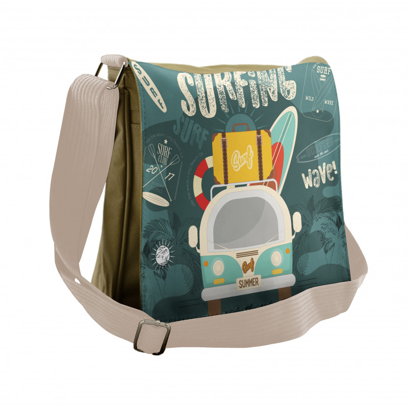 Surfing Text and Van Messenger Bag