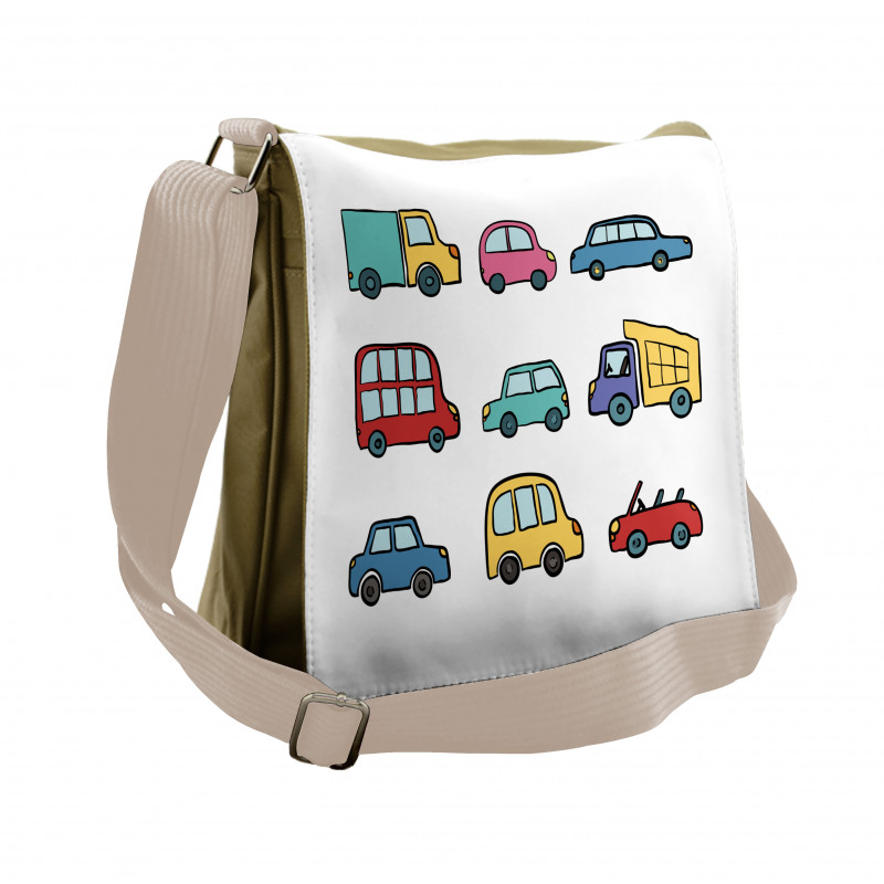 Cartoon Cars Messenger Bag